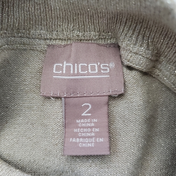 CHICO'S Light Tan Mock Neck Sleeveless Pullover Top Size 2 - Picture 6 of 13